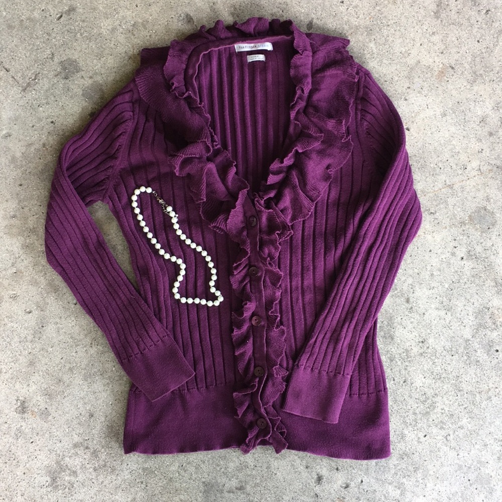 Van Heusen Ruffle Cardigan